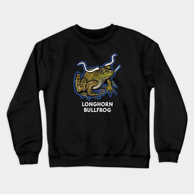 Longhorn Bullfrog Crewneck Sweatshirt by Art from the Blue Room